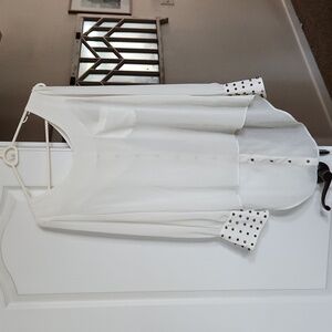 Double Zero, sheer white blouse, size medium‎